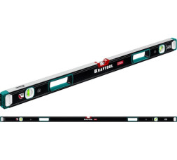Уровень строительный магнитный Kraftool 34988-200, 2000 мм, 3 глазка, 1 зеркальный, точность 0.3 мм/м