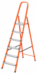 Стремянка Сибртех 97966 6 ступеней, стальной профиль и ступени