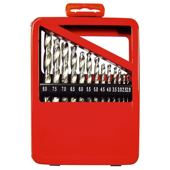 Набор сверл по металлу Matrix 72388, 1,0-10,0 мм (через 0,5 мм), HSS, металлический короб, 19 штук