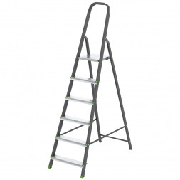 Стремянка Сибртех 97956, 6 ступеней, стальной профиль, алюминиевые ступени