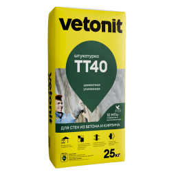 Цементная штукатурка Vetonit ТТ40, 25 кг