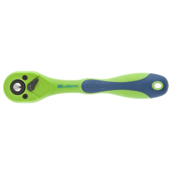 Ключ-трещотка Сибртех 14007, 1/4&amp;quot;, CrV, с переключателем, двухкомпонентная рукоятка