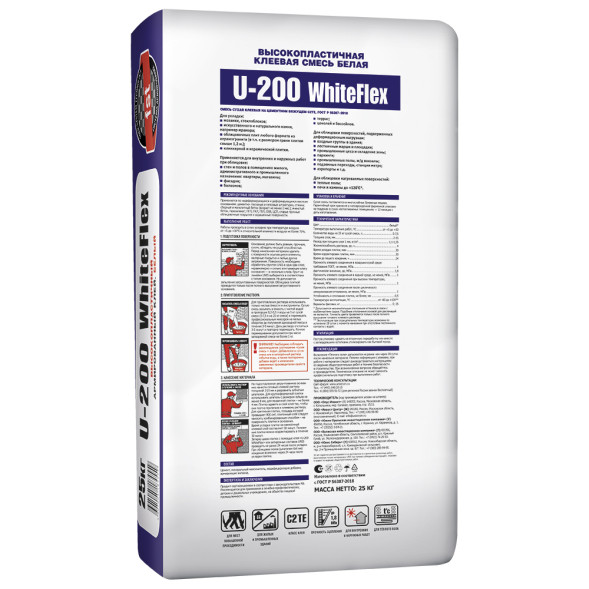 Клей плиточный Unis U-200 высокопластичный, 25 кг