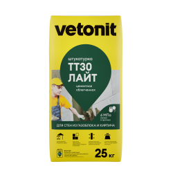 Цементная штукатурка Vetonit ТТ30 лайт, 25кг
