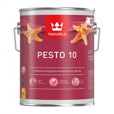 Эмаль универсальная Pesto 10 Tikkurila, RAL 7024, матовая, база C, 2,7 л