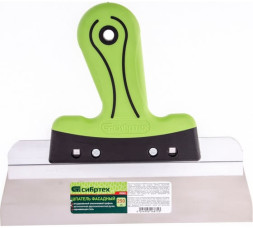 Шпатель фасадный из нержавеющей стали Сибртех 85582 с двухкомпонентной ручкой, 250 мм