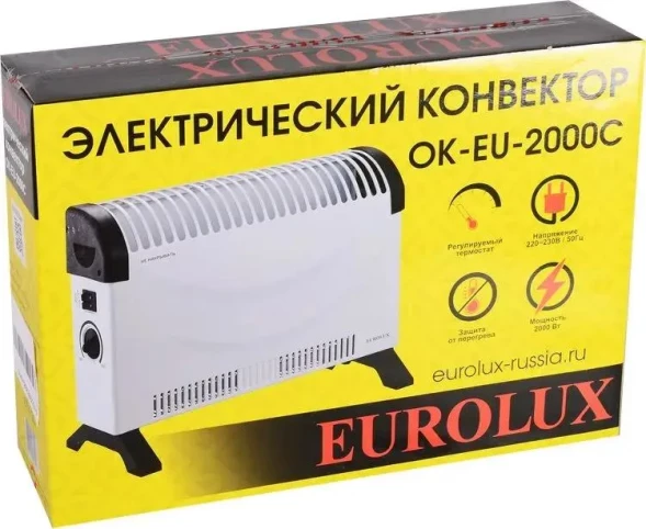 Конвектор электрический, 2000Вт, OK-EU-2000C, "EUROLUX" /67/4/30