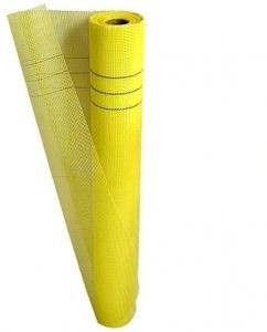 Сетка стеклотканевая фасадная Kolotek, 5х5мм, 1х25м, плотность 145г/м2, цвет желтый