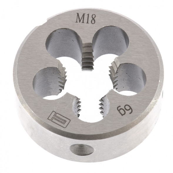 Плашка Сибртех 77052, М18х2,5 мм, правая, 9ХС