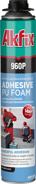Клей-пена монтажная 960P Akfix профессиональная, всесезонная, 800 мл