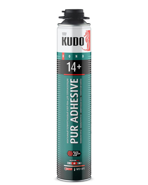 Клей-пена монтажная для теплоизоляции Pur Adhesive Proff 14+ Kudo, всесезонная, 1 л