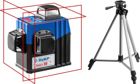 Нивелир лазерный Зубр Крест 3D 34908_z01, дальность 20/70 м, 3х360 градусов