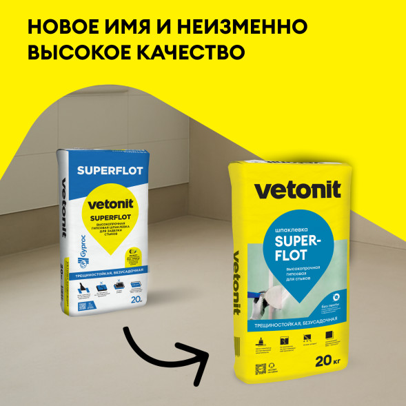Гипсовая шпаклевка Vetonit Суперфлот, 20кг