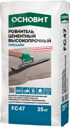 Ровнитель цементный Основит Ниплайн FC47 высокопрочный самовыравнивающийся, 25 кг