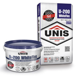Клей высокопластичный Unis U-200 белый, армированный, 5 кг
