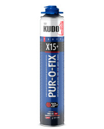 Клей-пена полиуретановая всесезонная Kudo PUR-O-FIX X15+ EXTRA FIX, 1 л