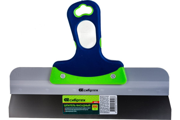 Шпатель фасадный из нержавеющей стали Сибртех 85575 с двухкомпонентной ручкой, 300 мм