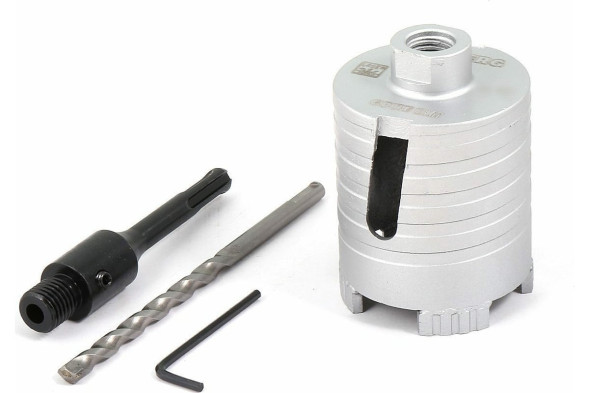 Коронка алмазная по бетону в сборе Hilberg Laser Five Teeth HP272, 72 х 60 мм, безударная, М16/SDS PLUS