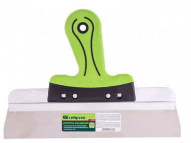 Шпатель фасадный из нержавеющей стали Сибртех 85585 с двухкомпонентной ручкой, 300 мм