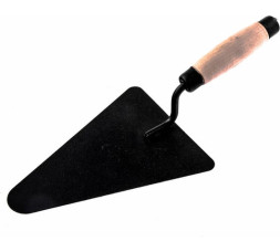 Кельма бетонщика стальная треугольник с деревянной усиленной ручкой артикул 86220, 200 мм