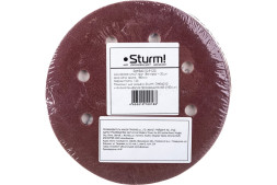 Круг абразивный Sturm под липучку DWS6010-9120, D=180 мм, P120, с отверстиями, упаковка 20 штук