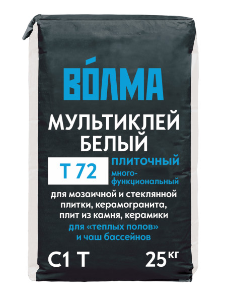 Смесь сухая цементная клеевая Волма Мультиклей Белый, 25 кг