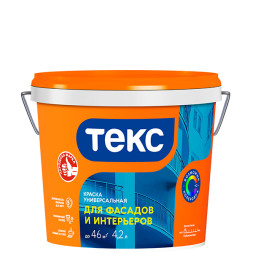 Краска фасадная глубокоматовая Текс Универсал, база А, RAL 9010, 13 кг