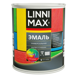Эмаль универсальная Liinimax, алкидная, глянцевая, база 3, RAL 7024, 2,3 л