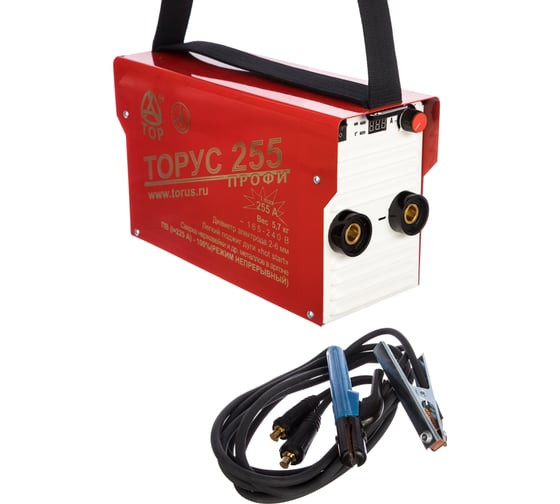 Сварочный аппарат инверторный Торус 255 артикул 95566030 НАКС + комплект проводов №2,  255А,