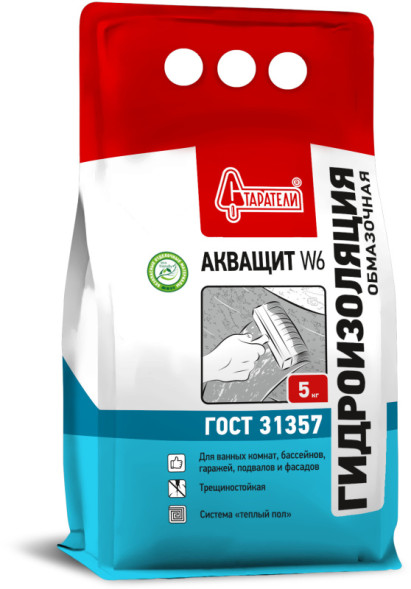 Гидроизоляция обмазочная Старатели Акващит W6, 5кг