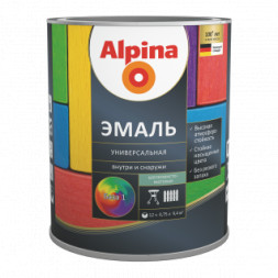Эмаль универсальная Alpina, алкидная, шелковисто-матовая, база 1, RAL7042, 2,5 л
