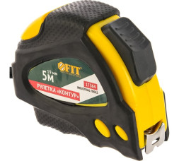 Рулетка Fit Контур 17634, 5 м х 19 мм, оберезиненный корпус, автоматическая фиксация