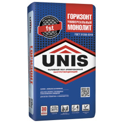 Наливной пол Unis Горизонт Монолит универсальный быстротвердеющий, 20 кг