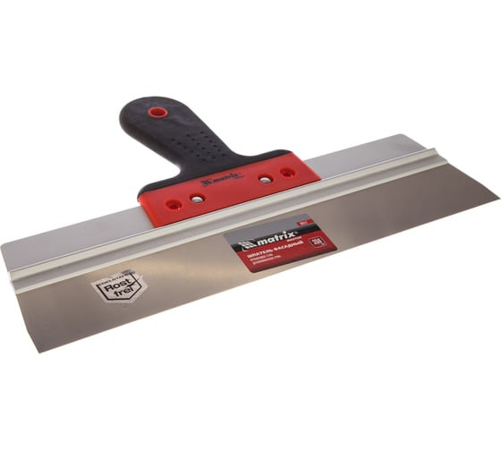 Шпатель фасадный из нержавеющей стали Matrix 85517 с двухкомпонентной ручкой, 350 мм