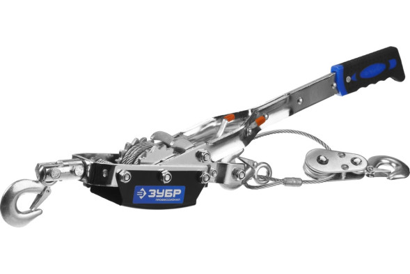 Лебедка ручная рычажная Зубр 43105-4, г/п 4,0 тн, длина троса 3,0 м