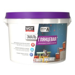 Эмаль универсальная ВД-АК-1179 VGT RAL7004, акриловая, глянцевая, база А, 10 кг