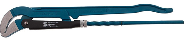 Ключ трубный рычажный, КТР №4, 3"-75мм, цельнокованый, CrV, изогнутые губки, тип "S", "GROSS" /15616