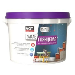 Эмаль универсальная ВД-АК-1179 VGT RAL 7043, акриловая, глянцевая, база С, 1 кг