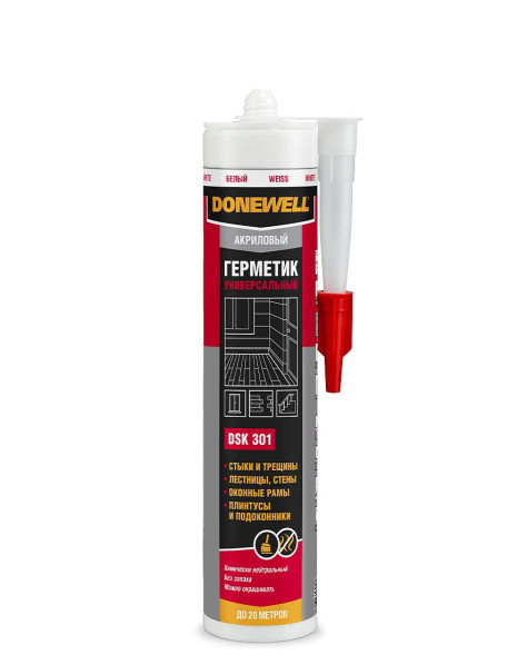 Герметик акриловый Donewell DSK-301, цвет белый, 260 мл