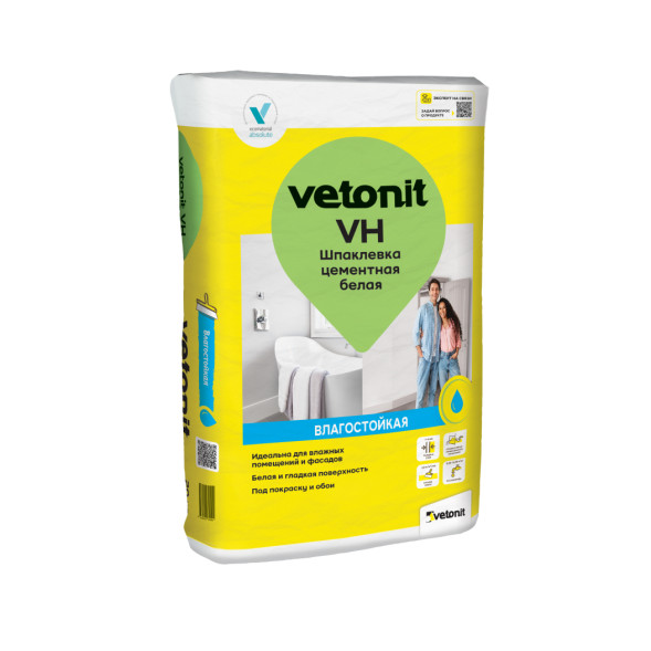 Цементная шпаклевка влагостойская Vetonit ВХ, белый 20 кг