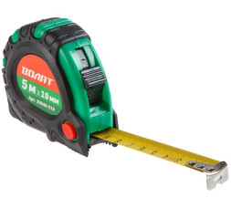 Рулетка Волат 20040-519, 5 м х 19 мм, обрезиненный корпус, ручная фиксация