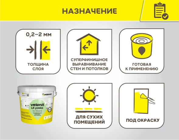 Суперфинишная шпаклевка под покраску Vetonit LR Pasta Brilliant, 18 кг