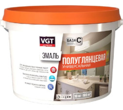 Эмаль универсальная ВД-АК-1179 VGT, RAL 8028, акриловая, матовая, база С, 10 кг