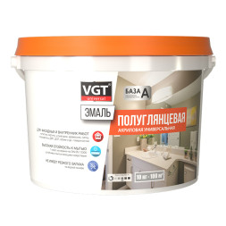 Эмаль универсальная ВД-АК-1179 VGT, акриловая, полуглянцевая, база С, 1 кг