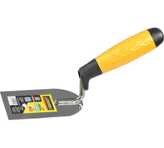 Кельма отделочника из нержавеющей стали Stayer 08295-08 с двухкомпонентной ручкой, 80х110 мм