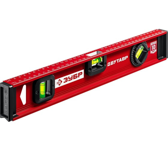 Уровень строительный усиленный Зубр 4-34583-040_z01 тип Рельс, 400 мм, 3 глазка, 1 поворотный