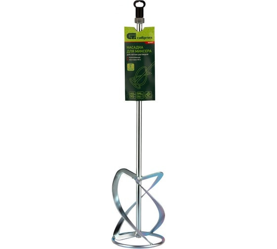 Насадка для миксера Сибртех 848987, 140х590 мм, хвостовик резьба М14, для легких растворов, оцинкованная сталь