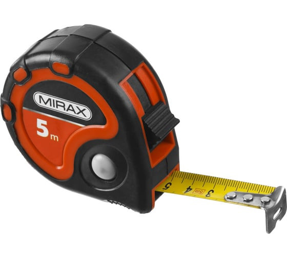 Рулетка Mirax 34013-05-25, 5 м х 25 мм, двухкомпонентный корпус