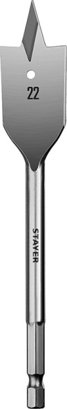 Сверло по дереву перовое Stayer Flat 2950-22_z01, 22х152 мм, шестигранный хвостовик 1/4&amp;quot;