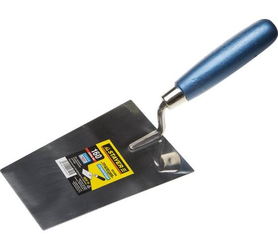 Кельма трапеция из нержавеющей стали Stayer 0830-16 с деревянной ручкой, 160 мм